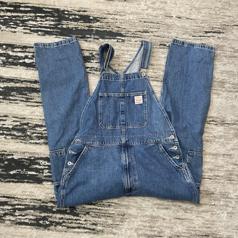 Levi's Vintage Blue Denim Overalls Carpenter Style Workwear Size Large Unisex